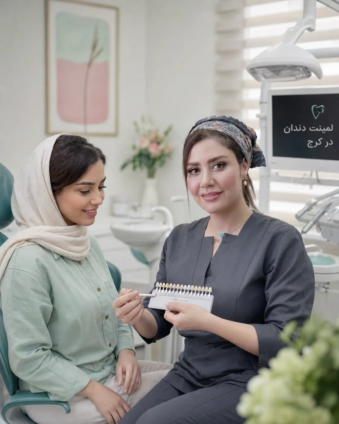 مشاوره لمینت دندان در کرج با دکتر بهاره حسینی برای طراحی لبخند
